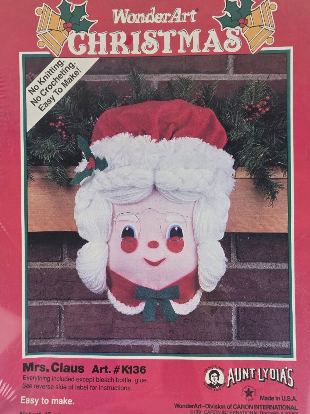 Vintage WonderArt Mrs. Claus Christmas Kit #K136 Holiday Decoration Craft